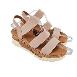 Universal Thread Womens 7.5 Benni Heels Sporty Platform Sandals Blush‎ New